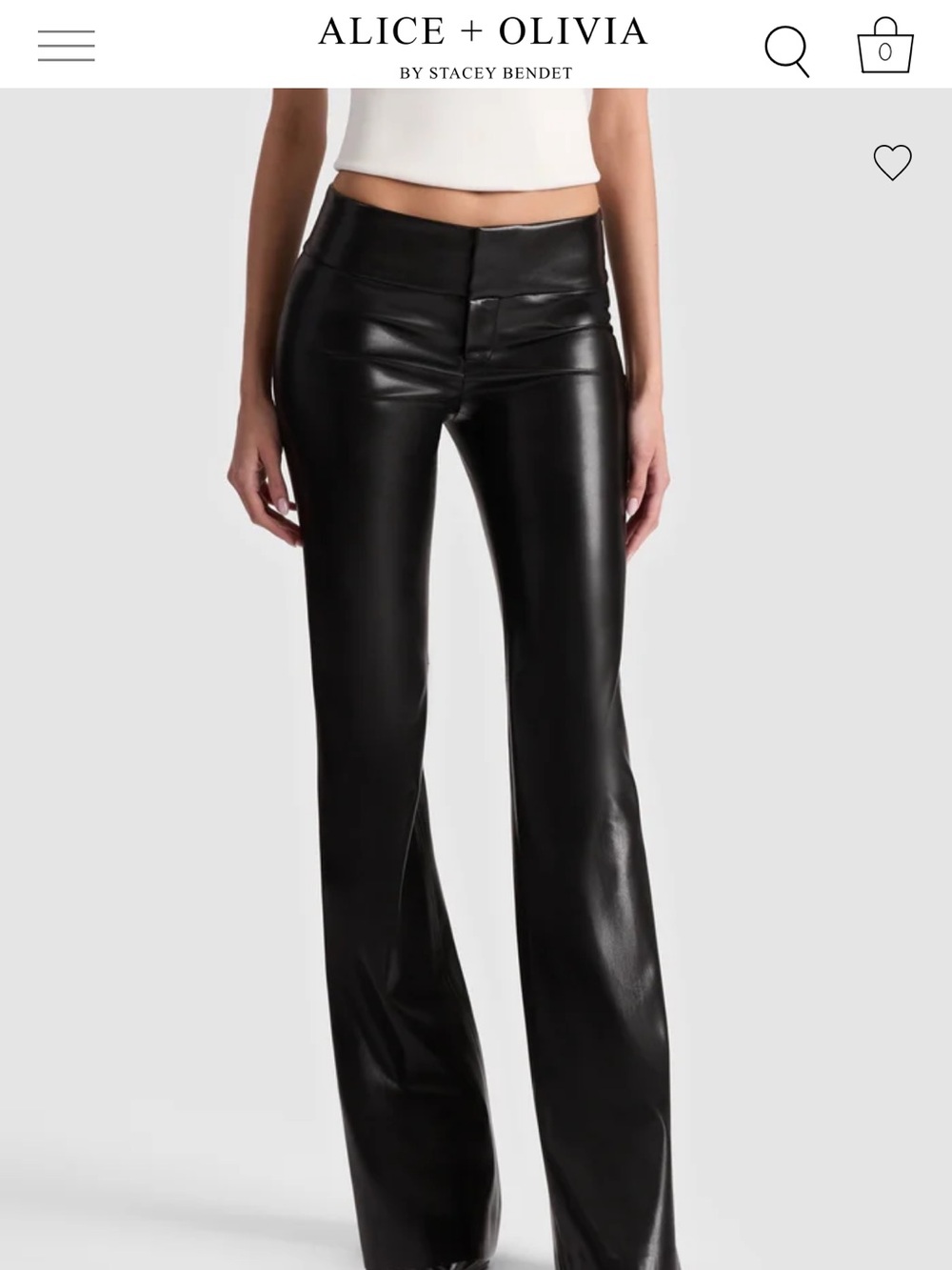Alice and Olivia bootcut leather pants